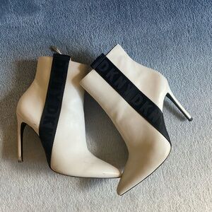 White stiletto booties | DKNY